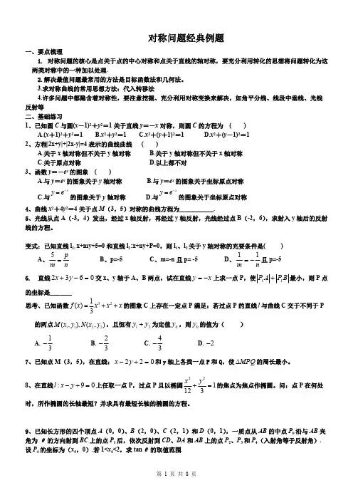 对称问题经典例题