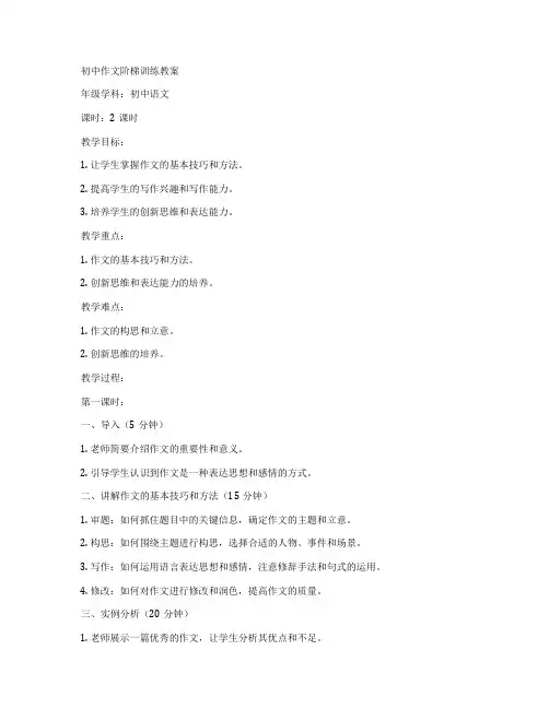 初中作文阶梯训练教案