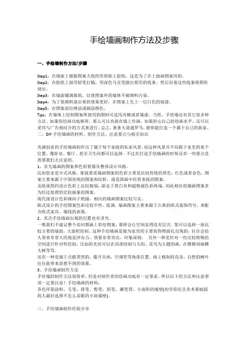 手绘墙画制作方法及步骤