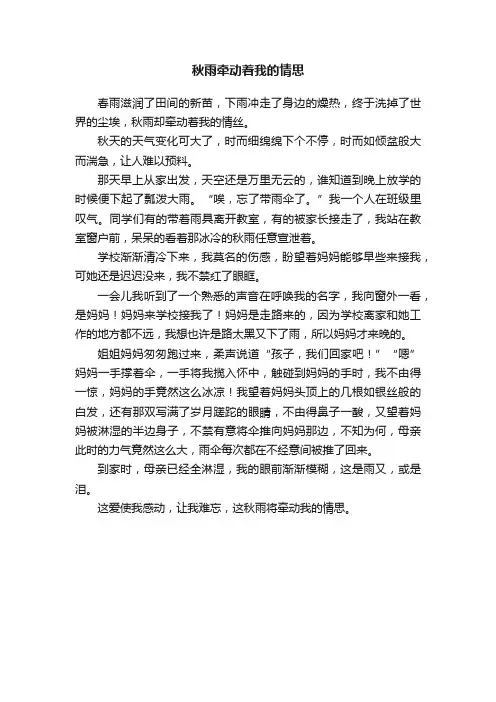 秋雨牵动着我的情思