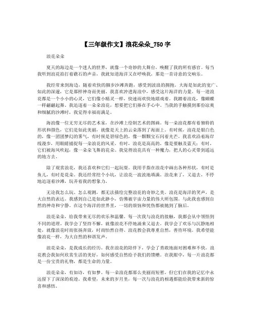 【三年级作文】浪花朵朵_750字