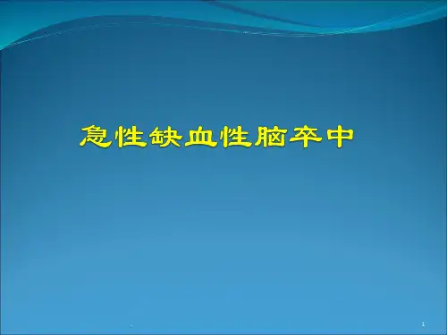 急性缺血性脑卒中ppt课件