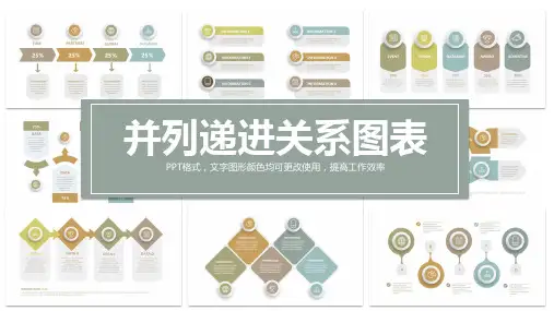 并列递进关系PPT图表