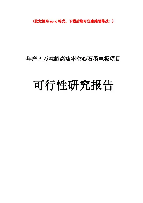 【精品】年产3万吨超高功率空心石墨电极项目可研报告