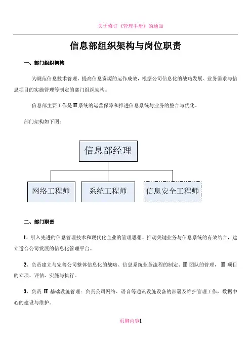 信息部组织架构与岗位职责[1]