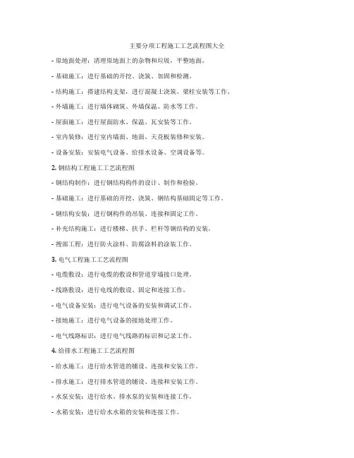 主要分项工程施工工艺流程图大全