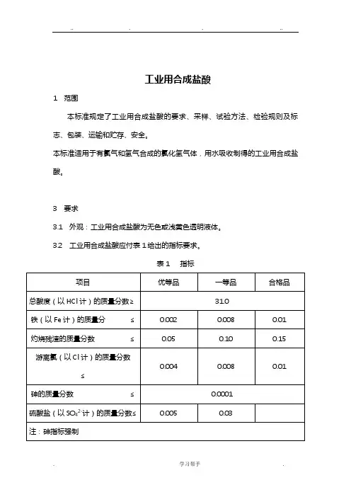 GB320_2006工业用合成盐酸