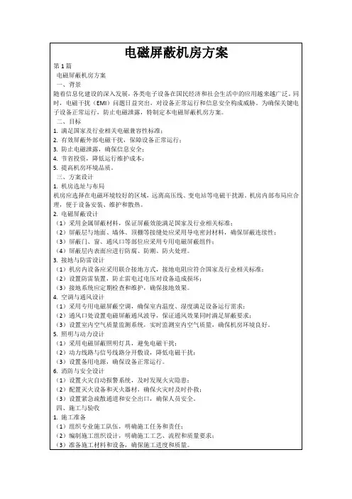 电磁屏蔽机房方案