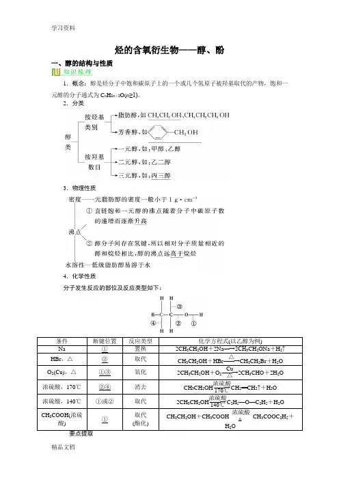 最新高中化学选修五系列5醇和酚说课讲解