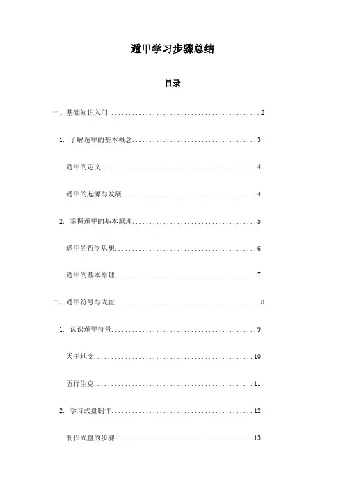 遁甲学习步骤总结