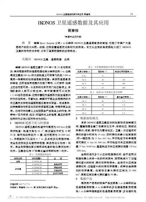 IKONOS卫星遥感数据及其应用