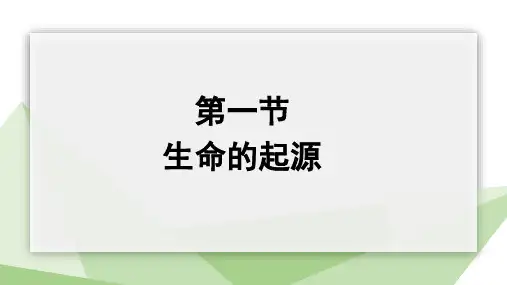 第一节生命的起源课件-2023-2024学年济南版生物八年级下册