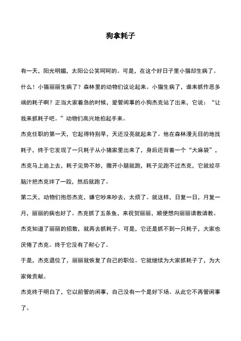 中小学作文素材：狗拿耗子