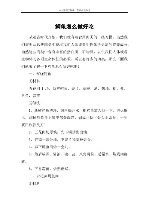 鳄龟怎么做好吃