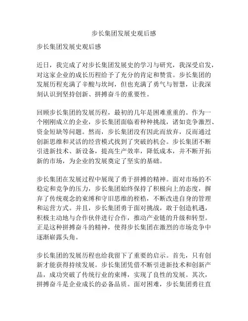 步长集团发展史观后感