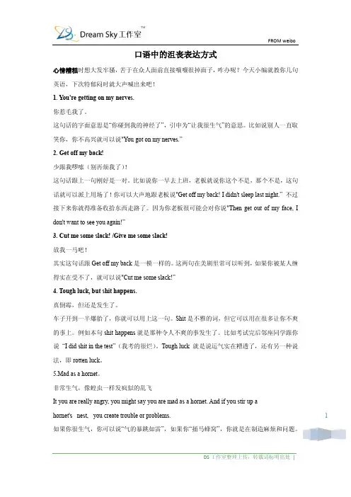 英语口语中常用的沮丧表示法pdf