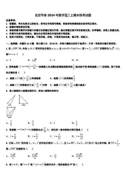 北京专家2024年数学高三上期末统考试题含解析