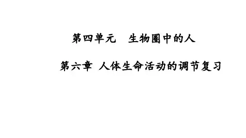 第六章 人体生命活动的调节复习课件-2020-2021学年七年级下学期人教版生物