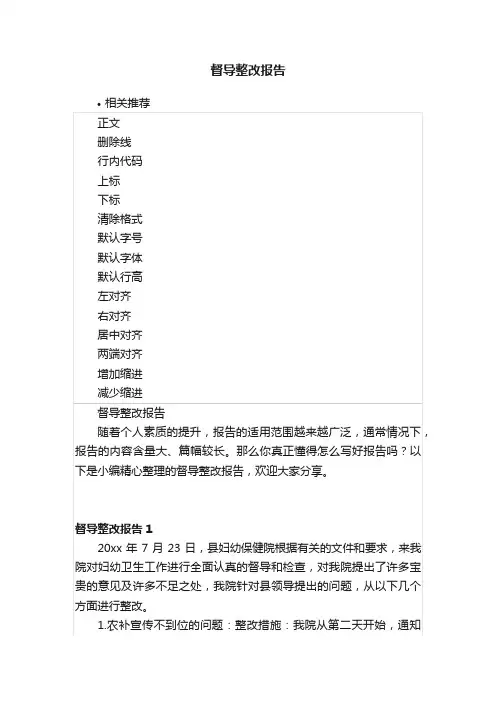 督导整改报告