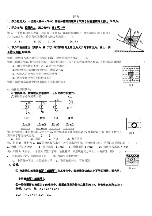 浮力讲义