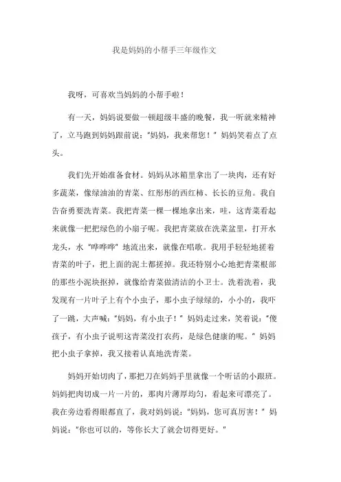 我是妈妈的小帮手三年级作文