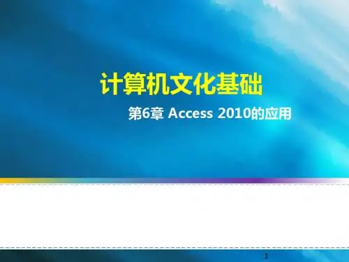 第6章  Access 2010的应用
