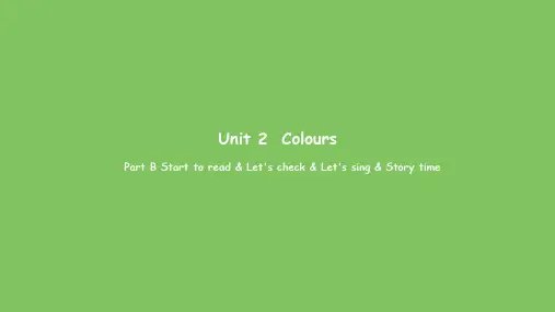 人教版PEP三年级英语上册Unit 2 Colours 第六课时课件