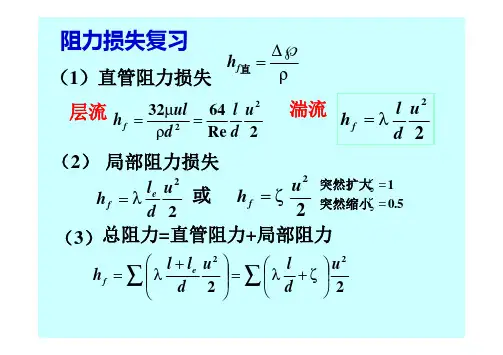 流体流动阻力损失