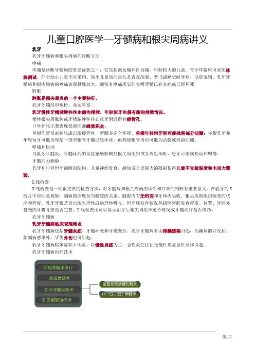 儿童口腔医学—牙髓病和根尖周病讲义