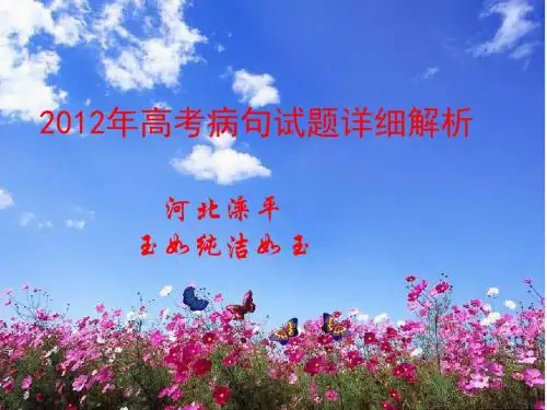 2012高考病句试题详细解析总结