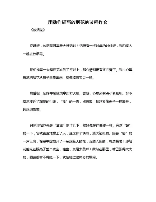 用动作描写放烟花的过程作文