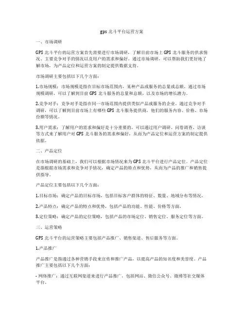 gps北斗平台运营方案