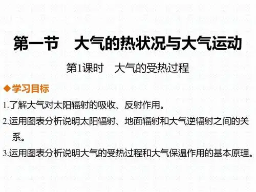 2019年-中图版高中地理必修一2.1《大气的热状况与大气运动-大气的受热过程》课件(共29张PPT)-PPT精选文档