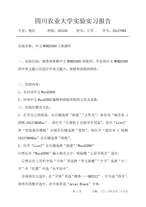 计算机一级必看word版