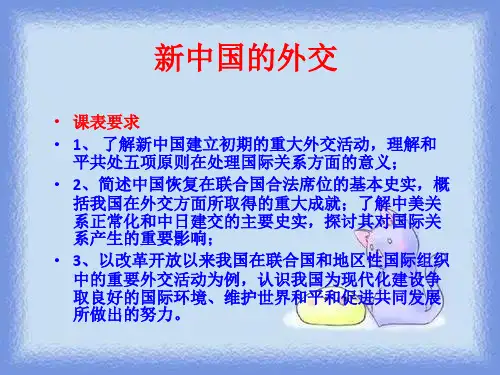 岳麓版历史必修1《中国屹立于世界民族之林——新中国外交》ppt
