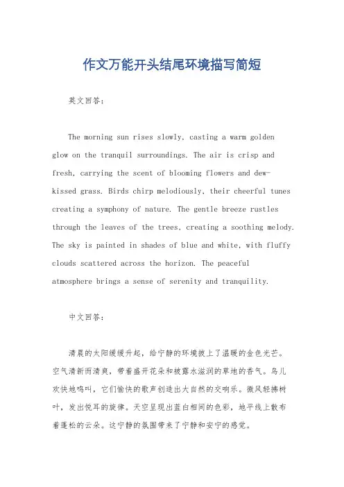 作文万能开头结尾环境描写简短