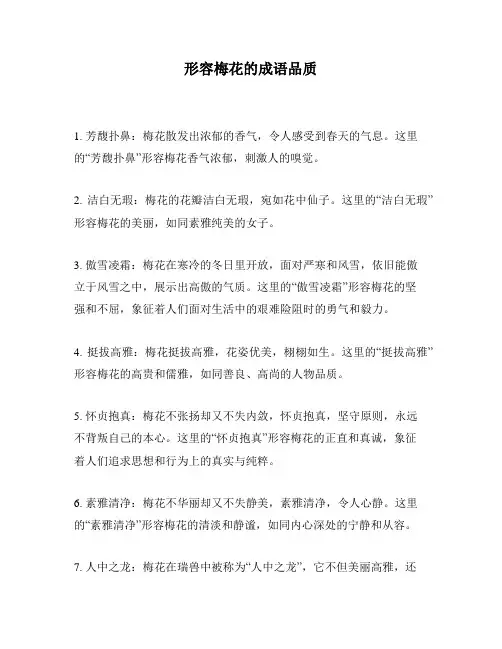 形容梅花的成语品质