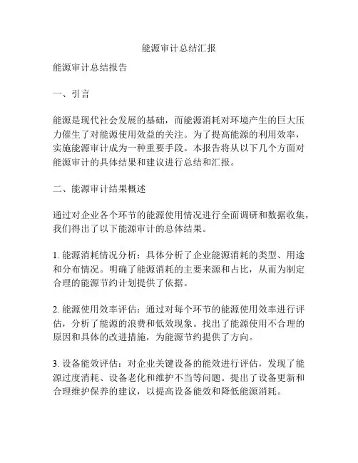 能源审计总结汇报