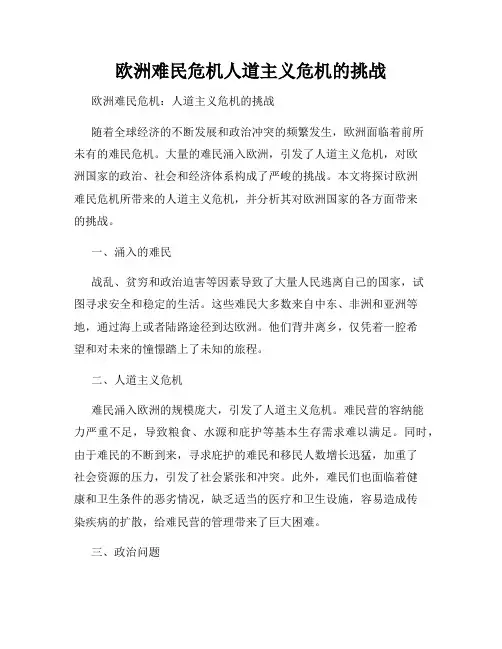 欧洲难民危机人道主义危机的挑战
