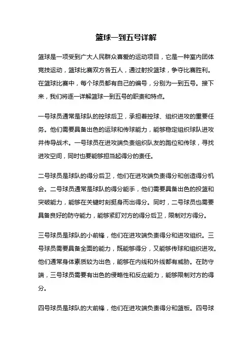 篮球一到五号详解