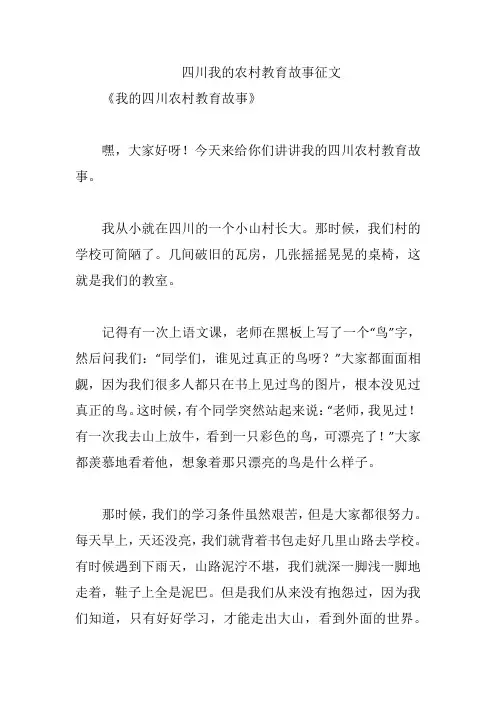 四川我的农村教育故事征文