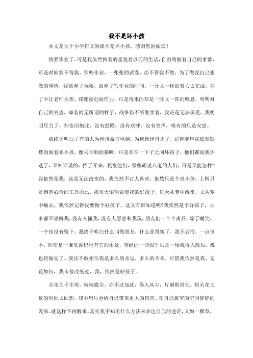 我不是坏小孩_小学作文