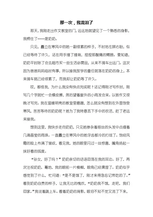 六年级作文：那一次,我流泪了作文600字