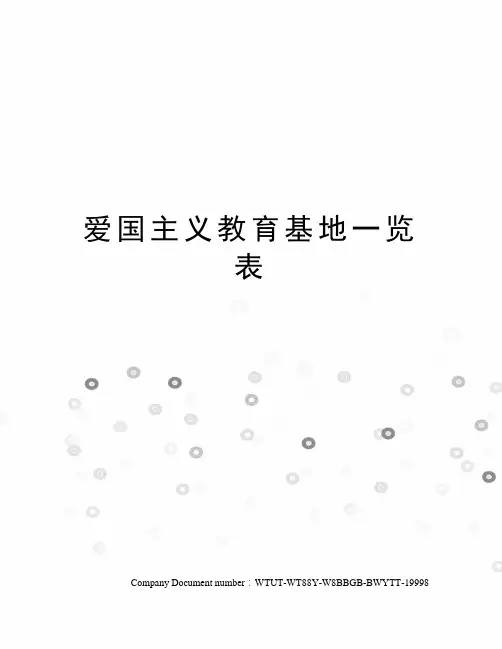 爱国主义教育基地一览表