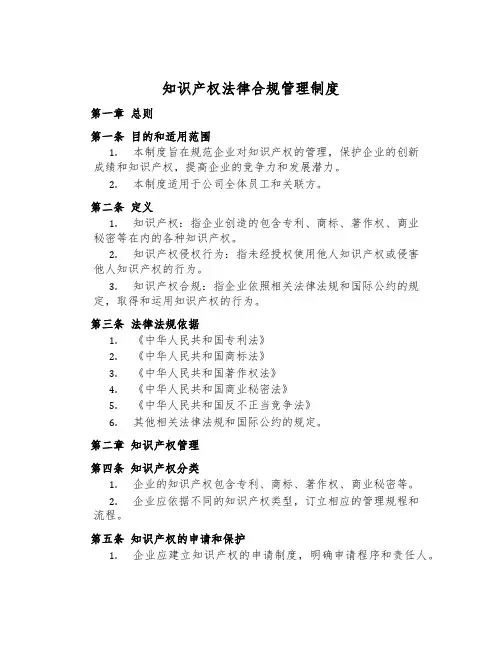 知识产权法律合规管理制度