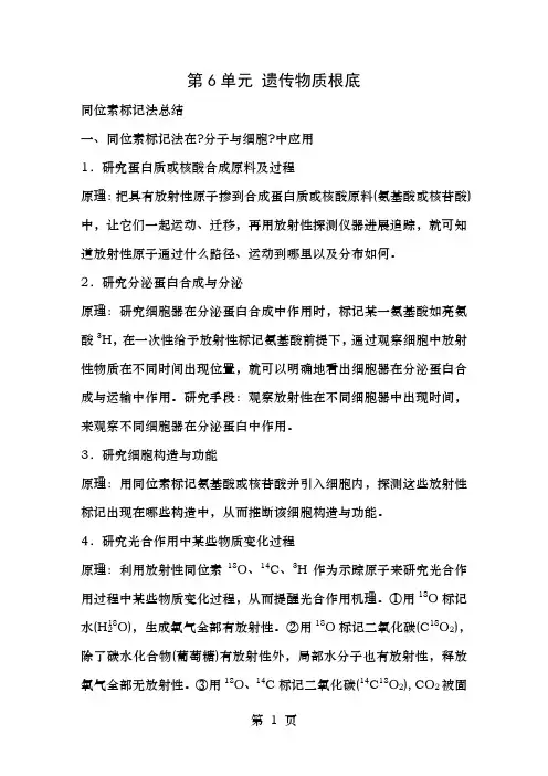 高考生物总复习第6单元遗传的物质基础单元能力提升
