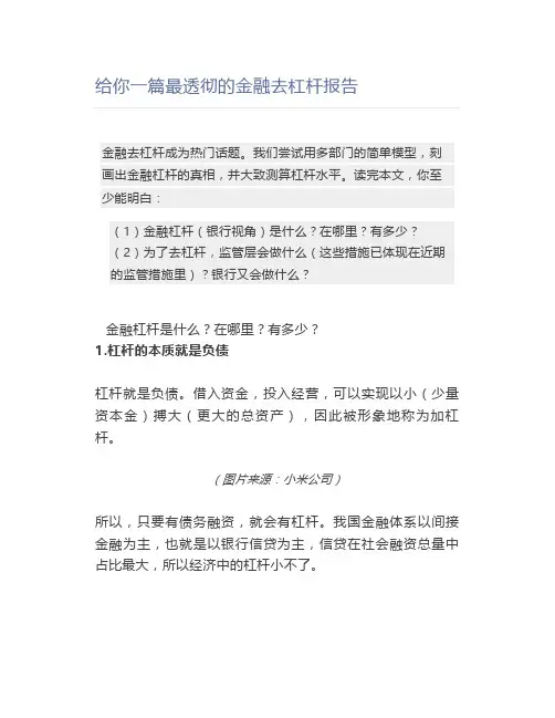 给你一篇最透彻的金融去杠杆报告
