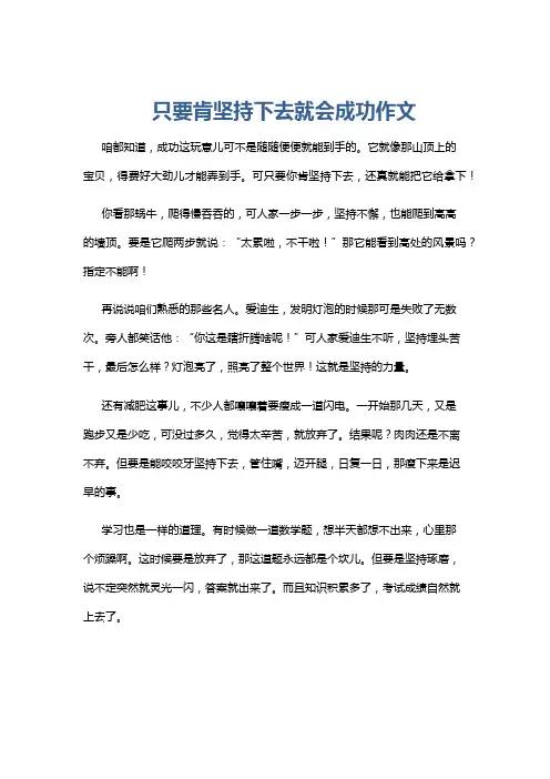 只要肯坚持下去就会成功作文