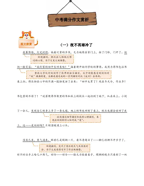中考满分作文赏析