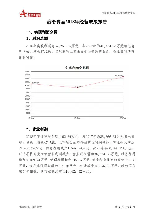 洽洽食品2018年经营成果报告-智泽华
